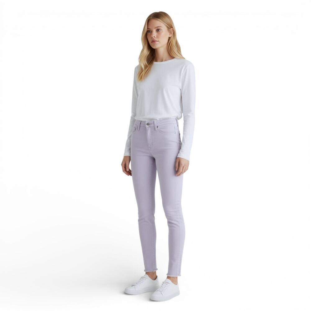 Hudson Women's High Waist Barbara Super Skinny Jeans Size 26 Lavender Purple